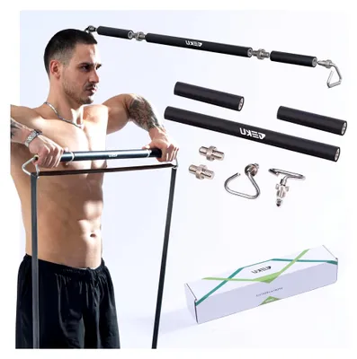 Produktbild von Robuste Trainingsstange aus Stahl mit ABS-Rad, Zubehör für das Training der Rumpfmuskulatur, Widerstandsband-Training, Heimtraining, maximale Belastung 362,9 kg