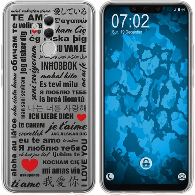 Produktbild von PhoneNatic Case kompatibel mit Huawei Mate 20 Lite Silikon-Hülle in Love Wörter M4