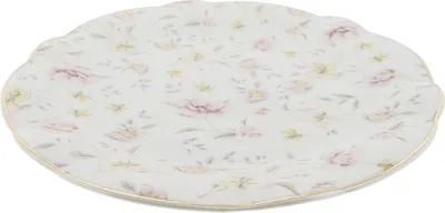 Produktbild von Clayre & Eef Speiseteller Ø 26 cm Weiß Rosa Porzellan Blumen