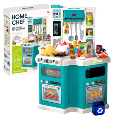 Produktbild von Große Kinderküche mit Kochgeräuschen, Zubehör, 109-tlg.