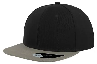 Image de Casquette Atlantis Snap Back à visière plate 6 panneaux LT888 (taille unique) (noir/gris)