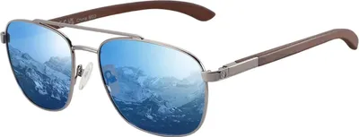 Produktbild von Polarisierte Holz-Metall Piloten Sonnenbrille UV400 Schutz