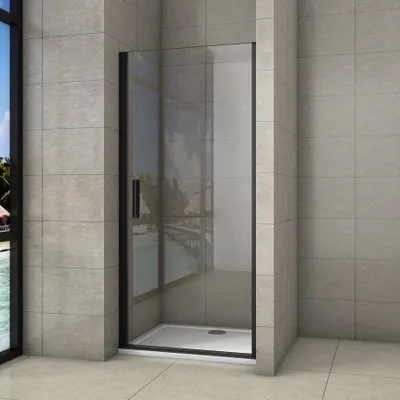 Produktbild von 100X200cm Nischentür Schwingtür Duschabtrennung Duschwand 8mm Nano Glas Duschkabine Drehtür Duschtür Schwarz