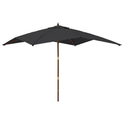Immagine prodotto di vidaXL Ombrellone con palo in legno nero 300x300x273 cm