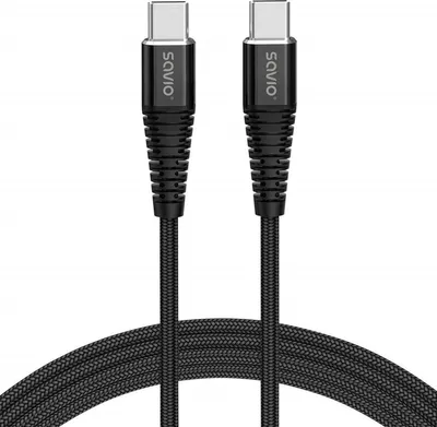 Produktbild von Savio CL-160 USB Kabel 2 m USB 2.0 USB C - USB C Schwarz