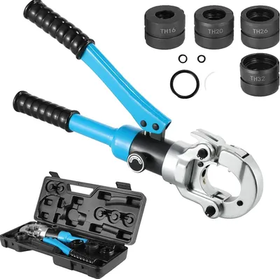 Image de Pince à sertir hydraulique, tête pivotante à 360°, pression de 10 tonnes, Un kit