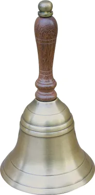 Produktbild von Handglocke, Messing antik mit Holzgriff