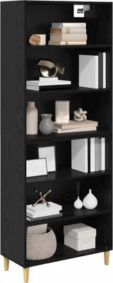 Immagine prodotto di vidaXL Credenza alta nero effetto rovere 69,5 x 32,5 x 180 cm