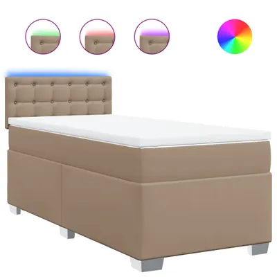 Produktbild von vidaXL Boxspringbett Matratze Cappuccino-Braun 100x200cm Kunstleder