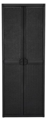 Produktbild von Gartenschrank Schwarz 65x45x172 cm PP Rattan