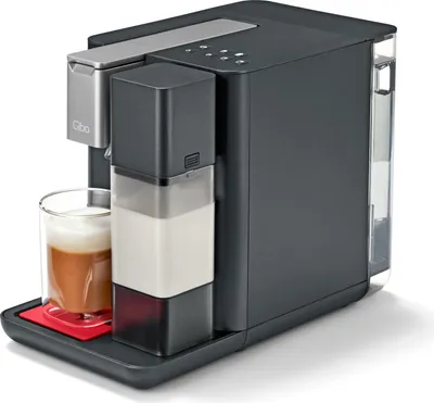 Produktbild von Tchibo Qbo MILK MASTER Premium Kapselmaschine für Cappuccino, Espresso, Caffè Crema, Caffè Grande, Milchschaum auf Knopfdruck mit abnehmbarem Milchtank 300ml, mit Abschaltautomatik, Lipstick Red