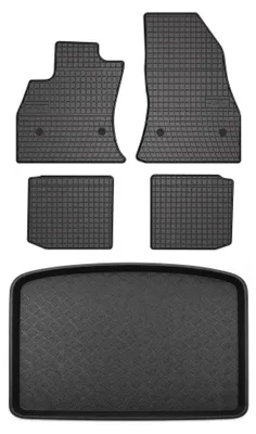 Produktbild von Gummimatten + Kofferraumwanne für Fiat 500L 2012- – Schwarz, passgenau – Wielganizator SolidPRO