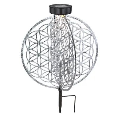 Produktbild von LED Solarleuchte, Lebensblume, silber-antik, rund, H 41 cm