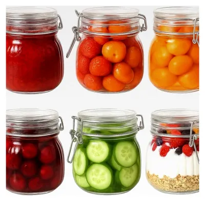 Produktbild von 6er Set Einmachglas mit Bügelverschluss – luftdicht, spülmaschinenfest – 500 ml Vorratsgläser für Marmelade und Einkochen