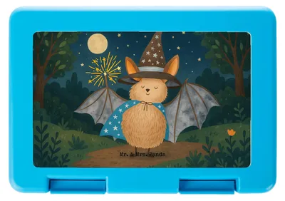 Produktbild von Mr. & Mrs. Panda Bento Box Fledermaus Zauberer Design - Weiß - Geschenk, Lunchbox, Essensbox, Vorratsdose, Magier, Lustige Sprüche, Frauen, Bentobox, Vesperbox