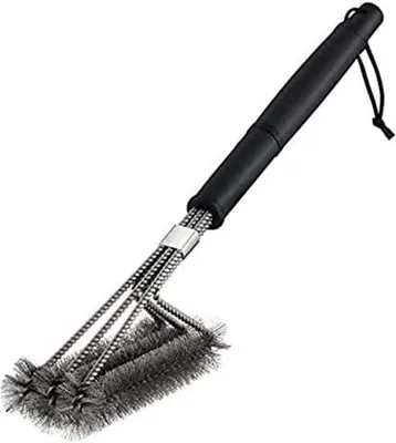 Obrázok produktu pre Sada kefiek a škrabiek na gril, nerezová oceľ, čierna, 20 cm