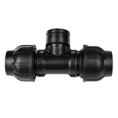 Produktbild von Gebo PE Rohr T-Stück 32 mm x 1 Zoll IG Abzweig Klemmverbinder Verschraubung