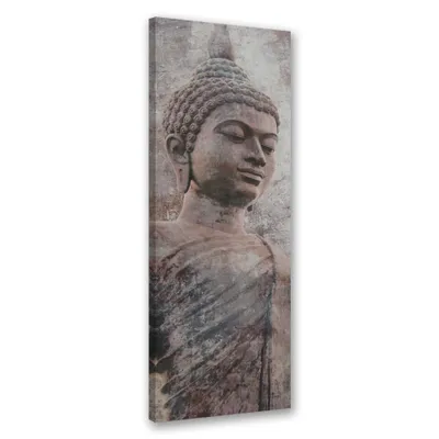 Image de Toile Buddha Statue 50x150 Feeby Gris image pour le mur prête à accrocher