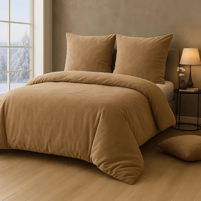 Produktbild von Malika Mikrofaser-Cashmere-Touch-Bettwäsche 3-teilig, 200 × 200 + 2 × 80 × 80 cm, Taupe