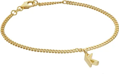 Produktbild von trendor 21602-K Mädchen-Armband mit Buchstabe K 925 Silber Vergoldet