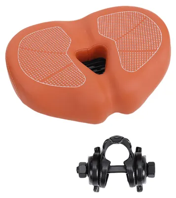 Immagine prodotto di Cuscino per sella da bicicletta più grande e più spesso, impermeabile, pieghevole, comodo, sella più ampia per andare in bicicletta, marrone