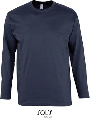 Image de SOLs 11420 | T-shirt Monarch à manches longues pour hommes - Couleur : Navy - Taille : XXL