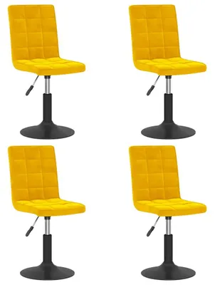 Produktbild von vidaXL Esszimmerstühle 4 Stk. Drehbar Senfgelb Samt