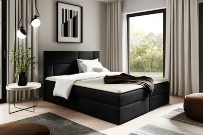 Obrázek produktu pro Čalouněná postel 180x200 ALTANA - černá + topper