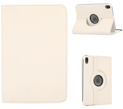 Produktbild von Für Apple iPad Mini 2024 8.3 " / Mini 6 2021 360 Rotation Kunstleder Hülle Weiß