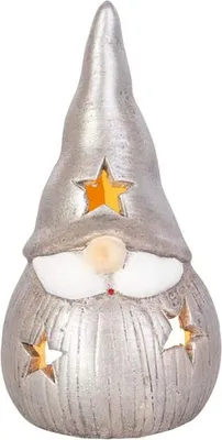 Produktbild von Windlicht - Wichtel - silber - ca. 9 x 8,5 x 16,5 cm