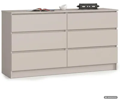 Produktbild von Kommode K140 Kaschmir 138 cm 6 Schubladen 138x40x77 cm