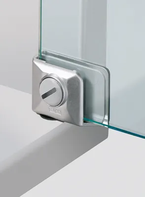 Produktbild von Glastürscharnier ET150 HETTICH - Nickel matt - Oben und unten - 20870