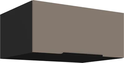 Produktbild von LUNARA Tiefhaubenunterschrank – Breite 80 cm, Dunkelbeige/Schwarz