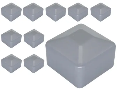 Zdjęcie produktu dla (10 sztuk) Nakładki na słupki ogrodzeniowe, kwadratowe, 40 x 40 mm, szare nakładki z tworzywa sztucznego, kolor szary RAL 7040