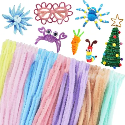 Produktbild von 700 farbige Pfeifenreiniger, 7 Farben, Macaron-farbene Pfeifenreiniger, Chenillegarn, 30 cm, Macaron-farbene Pfeifenreiniger, Pfeifenreiniger k?nnen fš¹r DIY-Dekorationen von Kindern verwendet werden.
