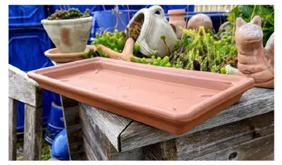 Produktbild von Italienischer Untersetzer/Teller für den 42 - er Blumenkasten aus Terrakotta Terracotta Unterteller Pflanztopf Balkonkasten Garten Deko Mediterran Vintage Landhaus