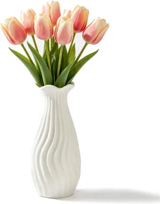 Produktbild von Keramikvase 18 cm, weiß, für Wohnzimmer
