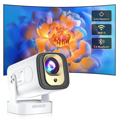 Image de Mini projecteur 1080p Full HD - WiFi 6, Bluetooth 5.4 - Résolution 1920 x 1080 - Portable