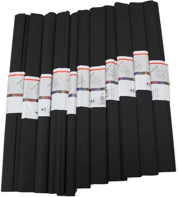 Produktbild von WEROLA Feinkrepp SCHWARZ 10 Rollen 50x250cm Rolle