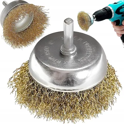 Produktbild von 100 mm dichte, messingbeschichtete Stahldrahtbürste ...