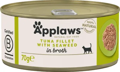Immagine prodotto di Filetto di tonno con alghe in brodo APPLAWS - cibo umido per gatti - 70g