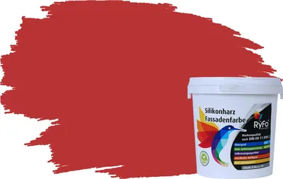 Produktbild von RyFo Colors Silikonharz Fassadenfarbe Lotuseffekt Trend Cremerot 1l - bunte Fassadenfarbe, weitere Rot Farbtöne und Größen erhältlich, Deckkraft Klasse 1