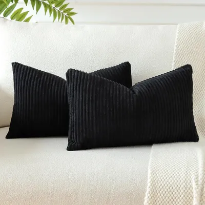 Immagine prodotto di Set di 2 federe per cuscini, 40x60 cm, colore nero