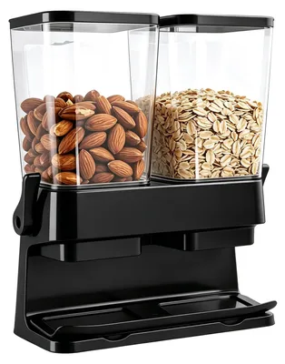 Müslidispenser 6 L, luftdicht, 2 Fächer, schwarz