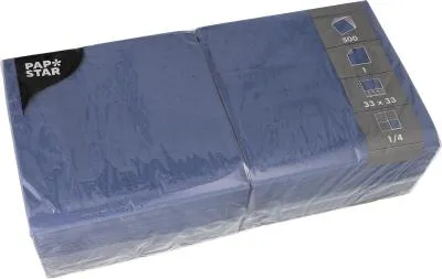Produktbild von Servietten, 1-lagig 1/4-Falz 33 cm x 33 cm dunkelblau