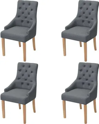 Immagine prodotto di The Living Store Sedie da pranzo 4 pezzi. Tessuto grigio scuro