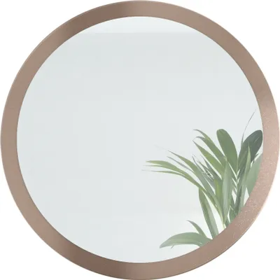 Produktbild von Vladon Spiegel Globe 80 cm,  Germany, dekorativer runder Wandspiegel für Flur und Wohnzimmer mit MDF-Rahmen in Bronze Optik