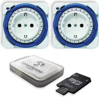 Produktbild von Theben 2x Timer 26 - analoge Zeitschaltuhr, Steckdosen Schaltuhr, weiß