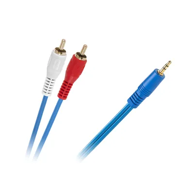 Zdjęcie produktu dla Kabel audio 3,5 mm jack do 2x RCA 5 m niebieski dla audio