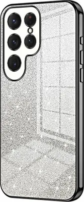 Immagine prodotto di Custodia in glitter per Samsung Galaxy S25 Ultra - Cover posteriore in silicone Phonesta Crystal Sparkle - Nero
